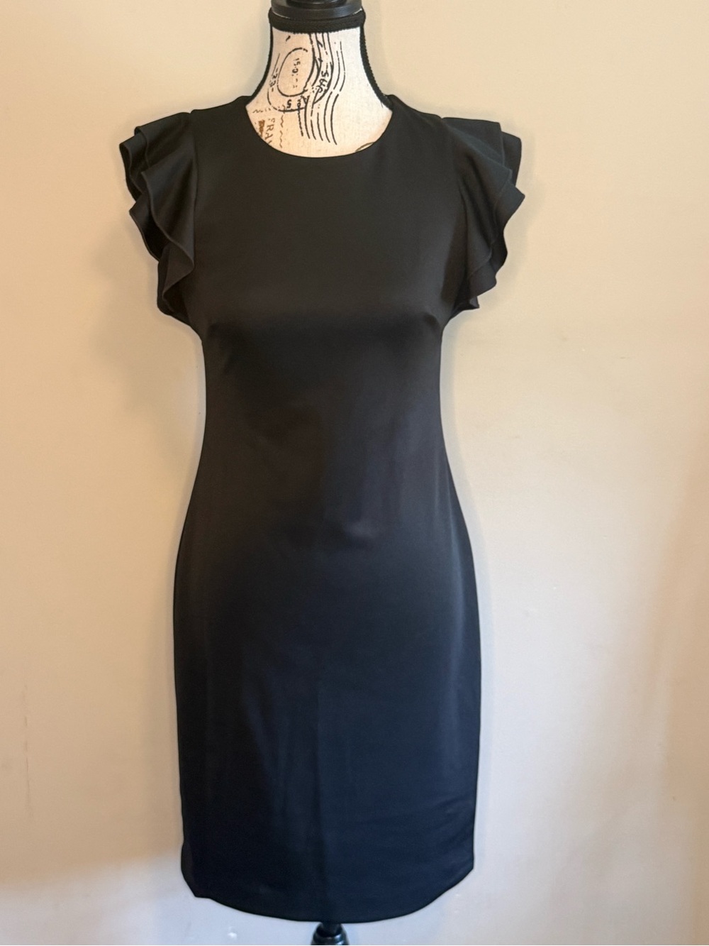 NWT - Tommy Hilfiger Black Ruffle Sleeve Midi Dress - Size 2